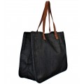 9220- BLACK CANVAS TOTE BAG